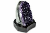 Deep Purple Amethyst Geode With Wood Base - Uruguay #342791-2